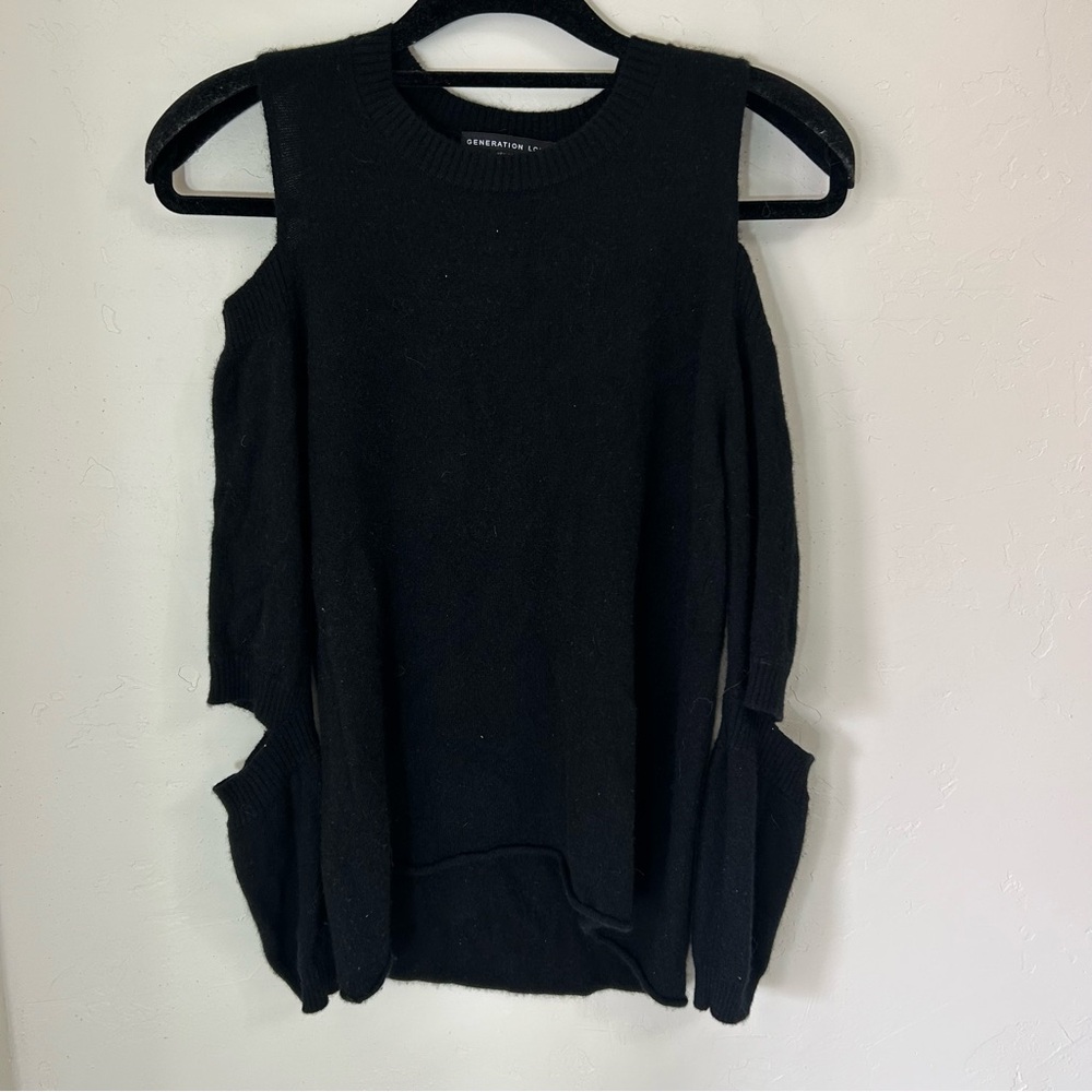 Generation Love cashmere Black cold shoulder sweater size XS - Picture 1 of 12